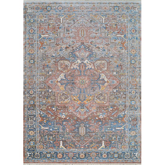 Couristan Halli Kerman Brick-Brown-Multi Runner Rug 2'6"x 8'