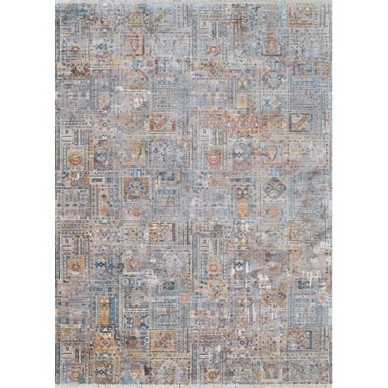 Couristan Halli Persian Panel Skyblu-Stone-Mlt Rug 5'3" x 7'6"