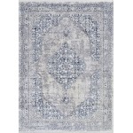 Couristan Marblehead Center Medallion Blue-Grey Rug 5'3" x 7'6"