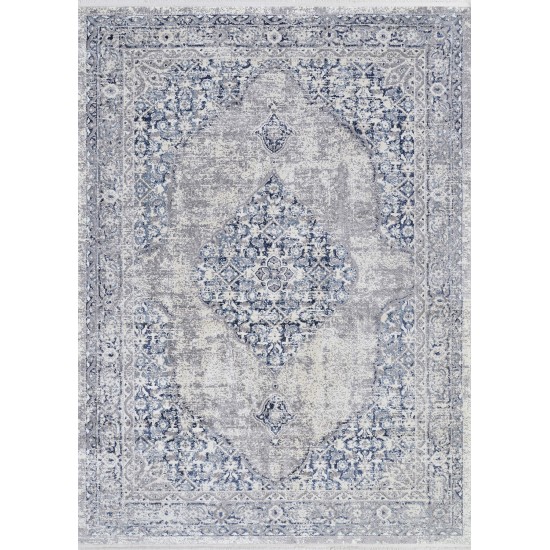 Couristan Marblehead Center Medallion Blue-Grey Rug 5'3" x 7'6"