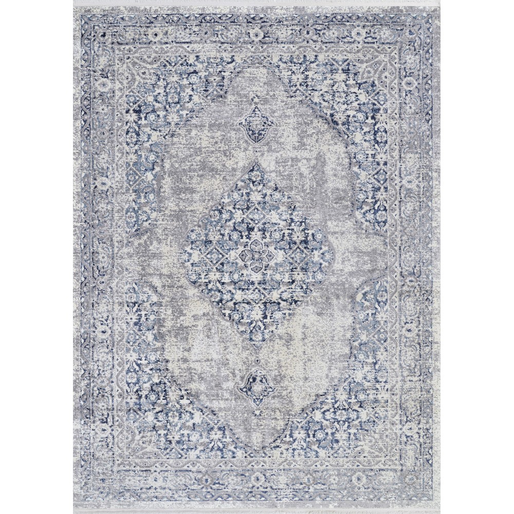 Couristan Marblehead Center Medallion Blue-Grey Runner Rug 2'6" x 7'10"