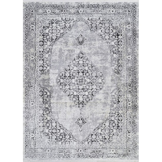 Couristan Marblehead Center Medallion Charcoal-Grey Rug 5'3" x 7'6"