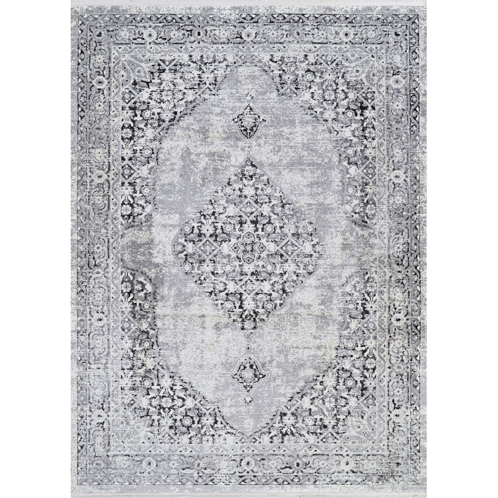 Couristan Marblehead Center Medallion Charcoal-Grey Rug 9' x 13'