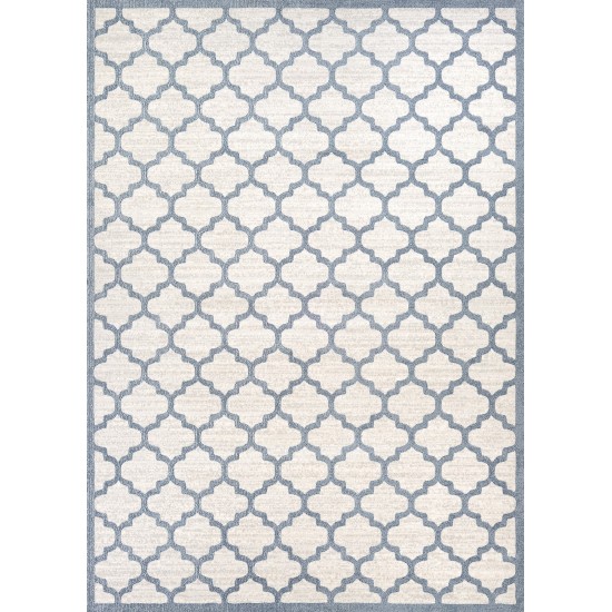 Couristan Marina Garden Gate Oyster-Slate Blue Rug 2' x 3'11"