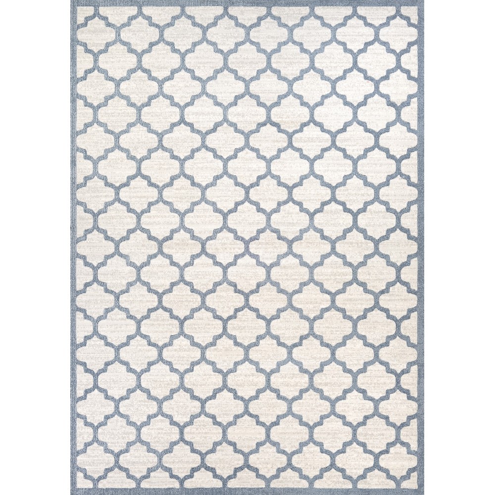 Couristan Marina Garden Gate Oyster-Slate Blue Rug 9'2" x 12'9"