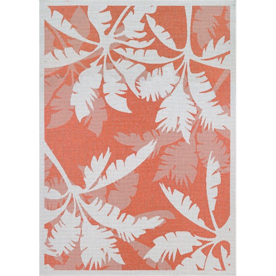 Couristan Monaco Coastal Flora Ivory-Orange Rug 2' x 3'7"