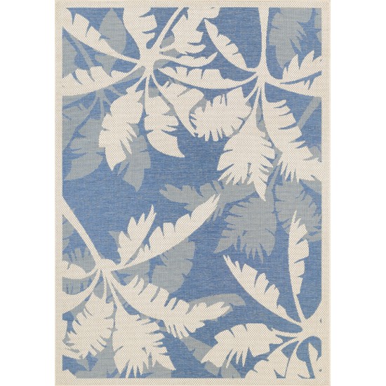 Couristan Monaco Coastal Flora Ivory-Sapphire Rug 2' x 3'7"