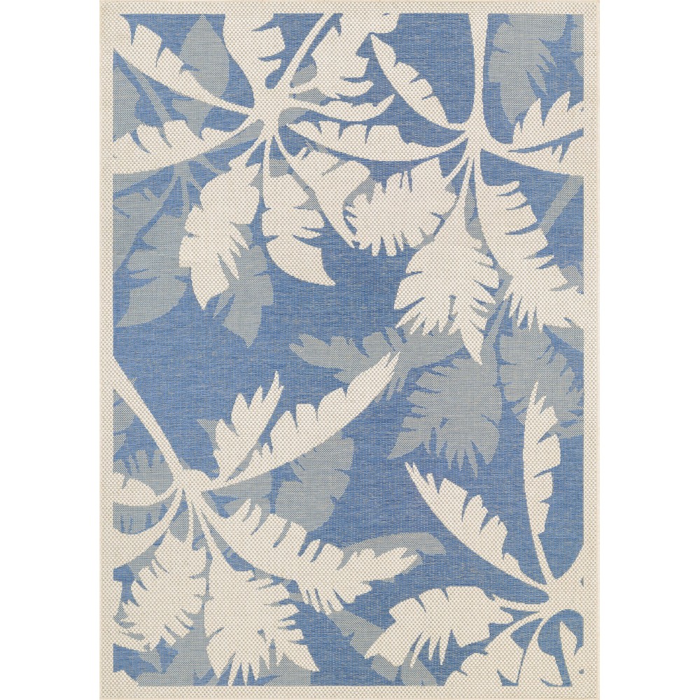 Couristan Monaco Coastal Flora Ivory-Sapphire Rug 3'9" x 5'5"