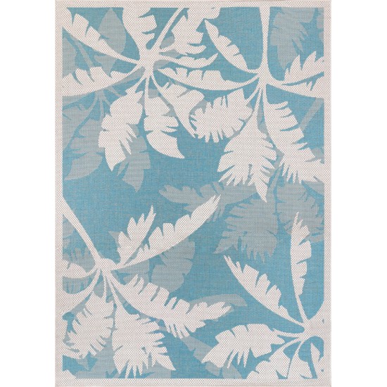 Couristan Monaco Coastal Flora Ivory-Turquoise Rug 2' x 3'7"