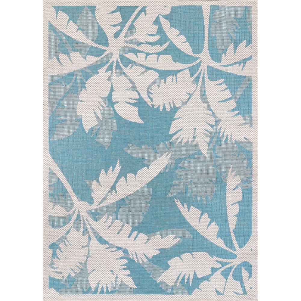 Couristan Monaco Coastal Flora Ivory-Turquoise Runner Rug 2'3" x 7'10"