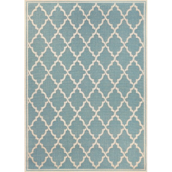 Couristan Monaco Ocean Port Turquoise-Sand Rug 3'9" x 5'5"