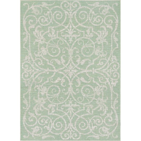 Couristan Monaco Summer Quay Ivory-Light Green Rug 2' x 3'7"