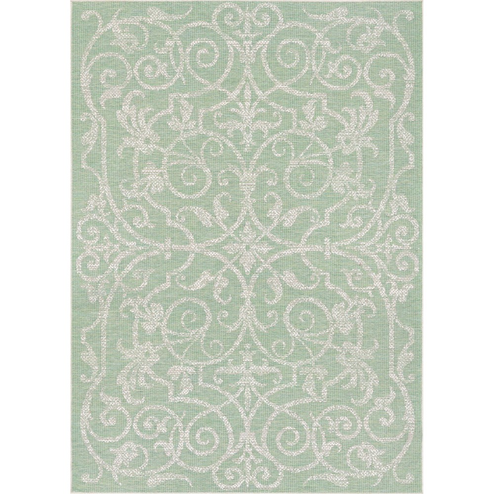 Couristan Monaco Summer Quay Ivory-Light Green Rug 8'6" x 13'