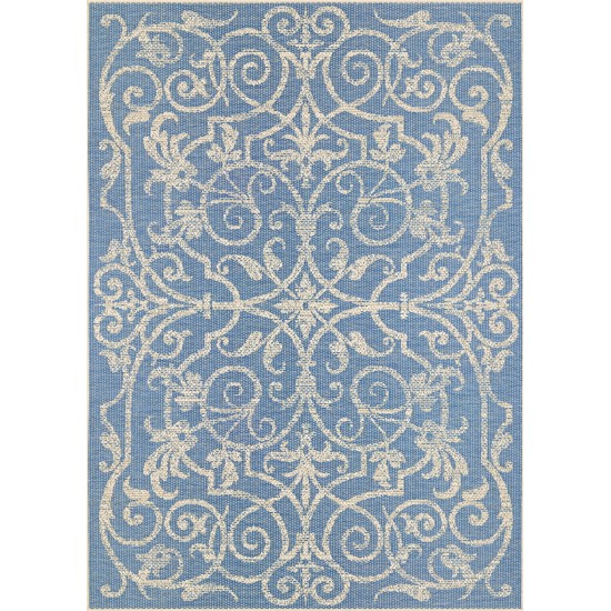 Couristan Monaco Summer Quay Ivory-Sapphire Rug 2' x 3'7"