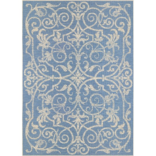 Couristan Monaco Summer Quay Ivory-Sapphire Rug 5'10" x 9'2"