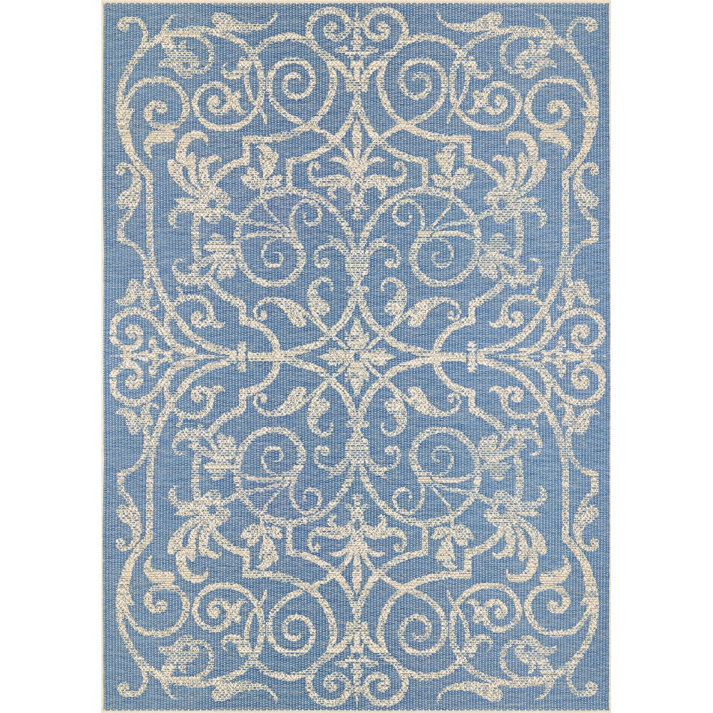 Couristan Monaco Summer Quay Ivory-Sapphire Rug 5'10" x 9'2"