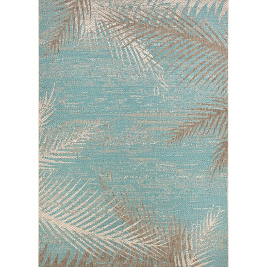 Couristan Monaco Tropical Palms Aqua Rug 2' x 3'7"