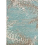 Couristan Monaco Tropical Palms Aqua Rug 5'3" x 7'6"