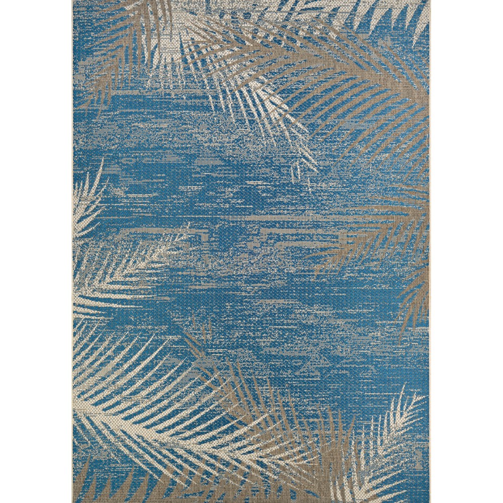 Couristan Monaco Tropical Palms Ocean Rug 5'3" x 7'6"