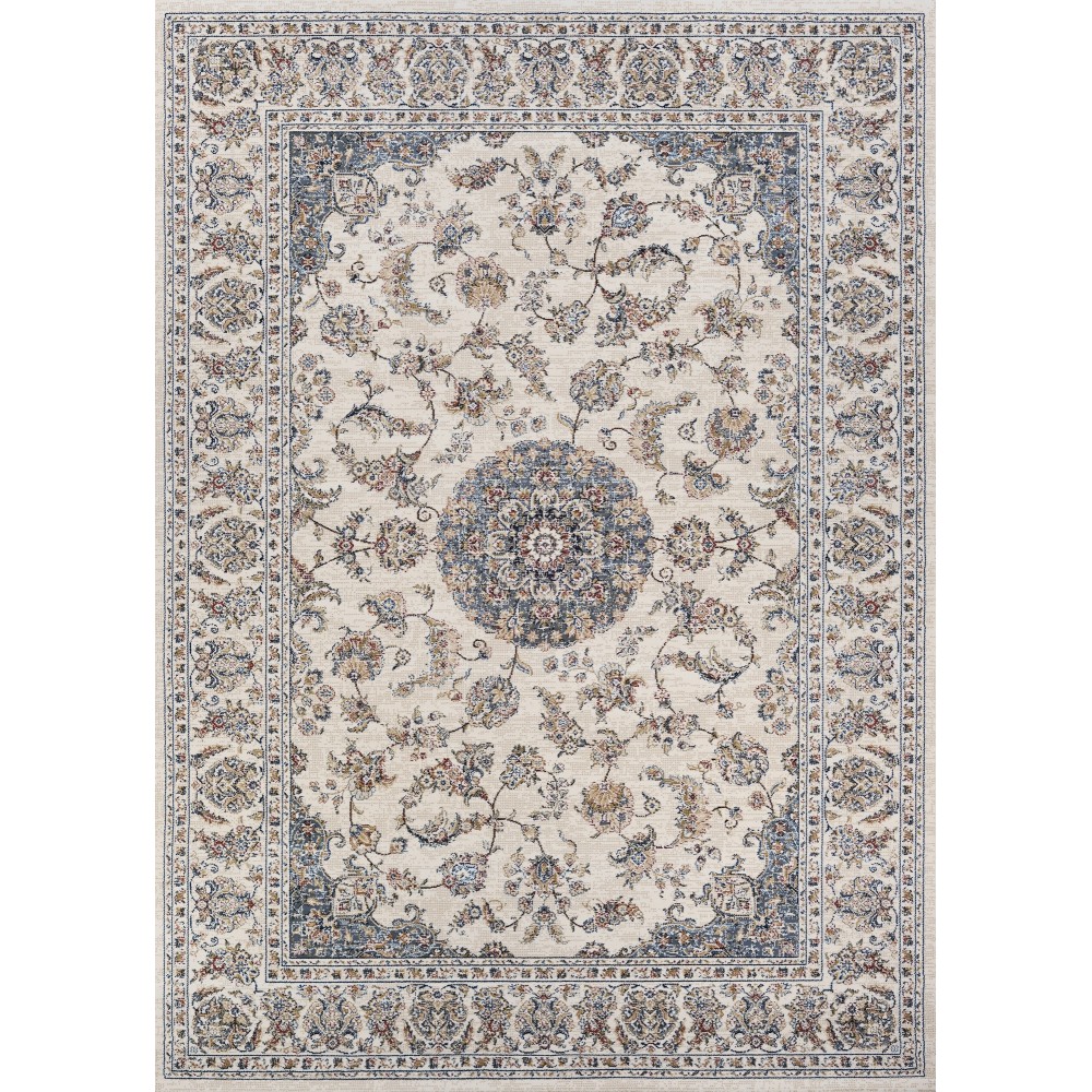 Couristan Monarch Medallion Antique Cream-Slate Rug 7'10" x 11'2"