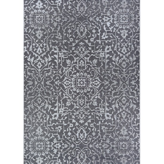 Couristan Monte Carlo Palmette Black-Grey-Ivory Rug 2' x 3'7"