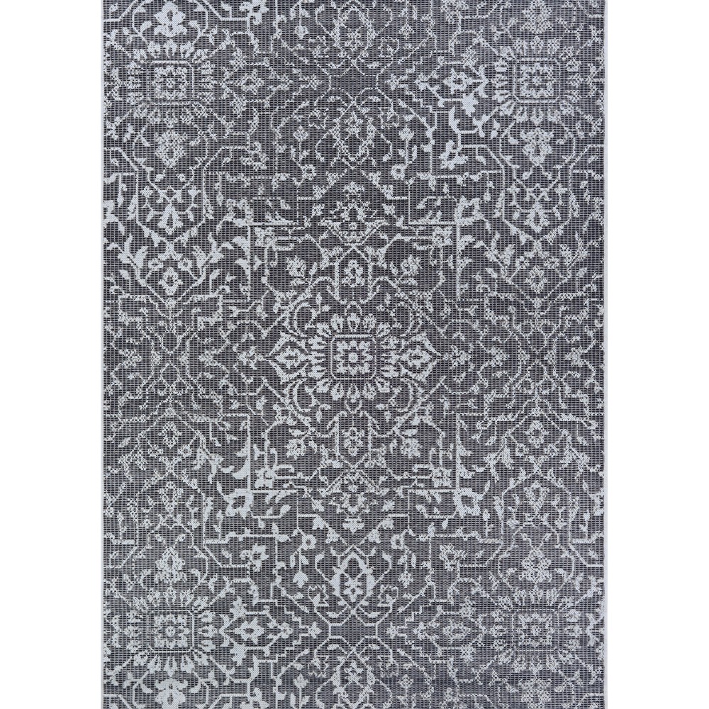 Couristan Monte Carlo Palmette Black-Grey-Ivory Rug 3'9" x 5'5"