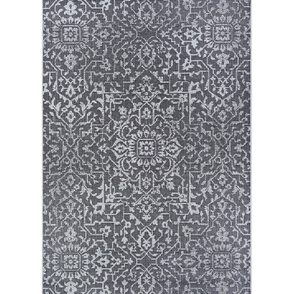 Couristan Monte Carlo Palmette Black-Grey-Ivory Runner Rug 2'3" x 7'10"