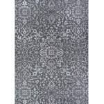 Couristan Monte Carlo Palmette Black-Grey-Ivory Runner Rug 2'3" x 11'9"