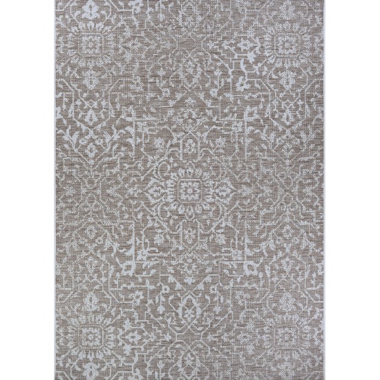 Couristan Monte Carlo Palmette Mushroom-Ivory Rug 2' x 3'7"