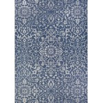 Couristan Monte Carlo Palmette Navy-Ivory Rug 5'3" x 7'6"