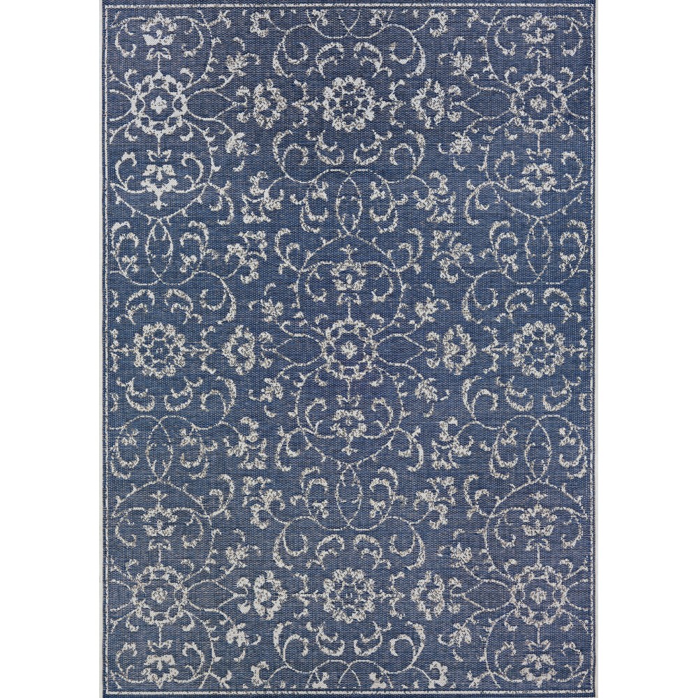 Couristan Monte Carlo Summer Vines Navy-Ivory Rug 2' x 3'7"