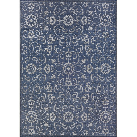 Couristan Monte Carlo Summer Vines Navy-Ivory Rug 2' x 3'7"