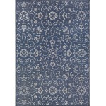 Couristan Monte Carlo Summer Vines Navy-Ivory Rug 5'3" x 7'6"