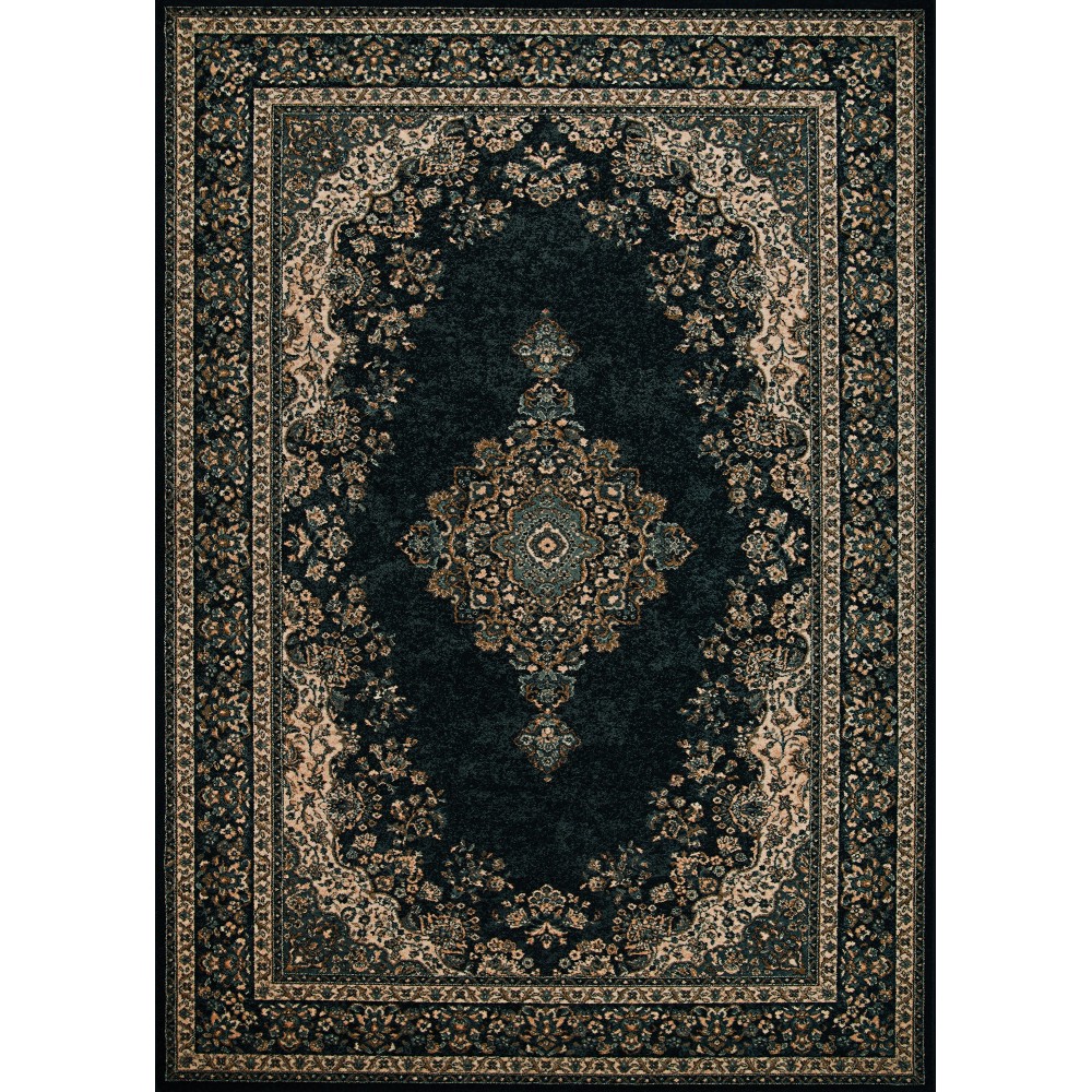 Couristan Old World Classic Antique Kerman Black Rug 4'6" x 6'6"