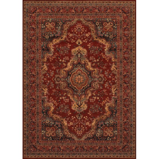 Couristan Old World Classic Kerman Medallion Burgundy Rug 4'6" x 6'6"