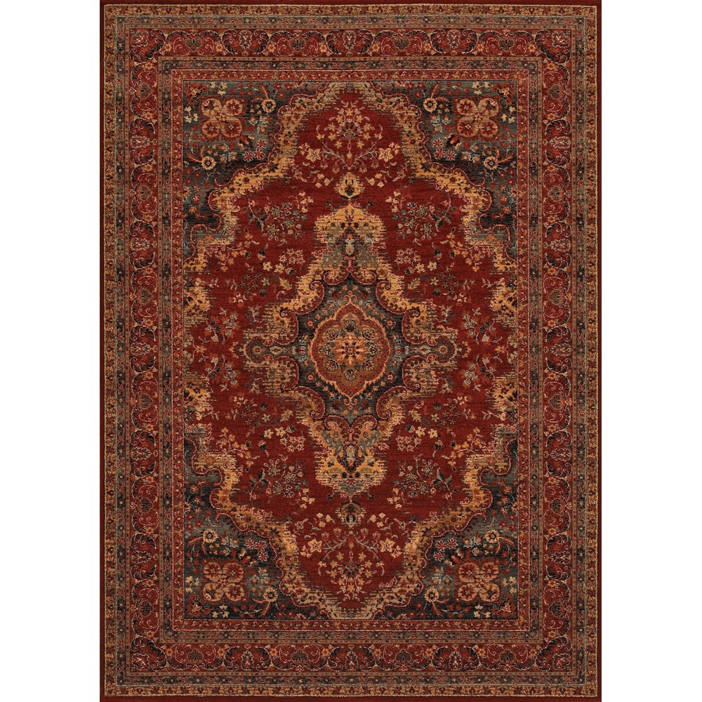 Couristan Old World Classic Kerman Medallion Burgundy Rug 4'6" x 6'6"