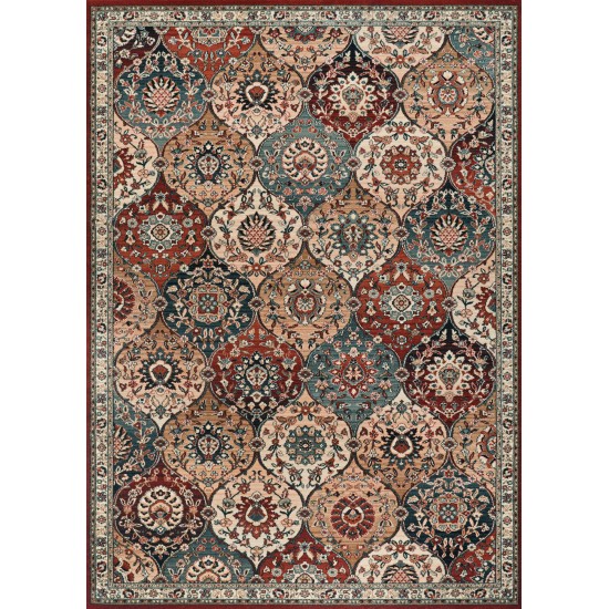 Couristan Old World Classic Royal Baktiari Antique Red Rug 2'2" x 8'11"