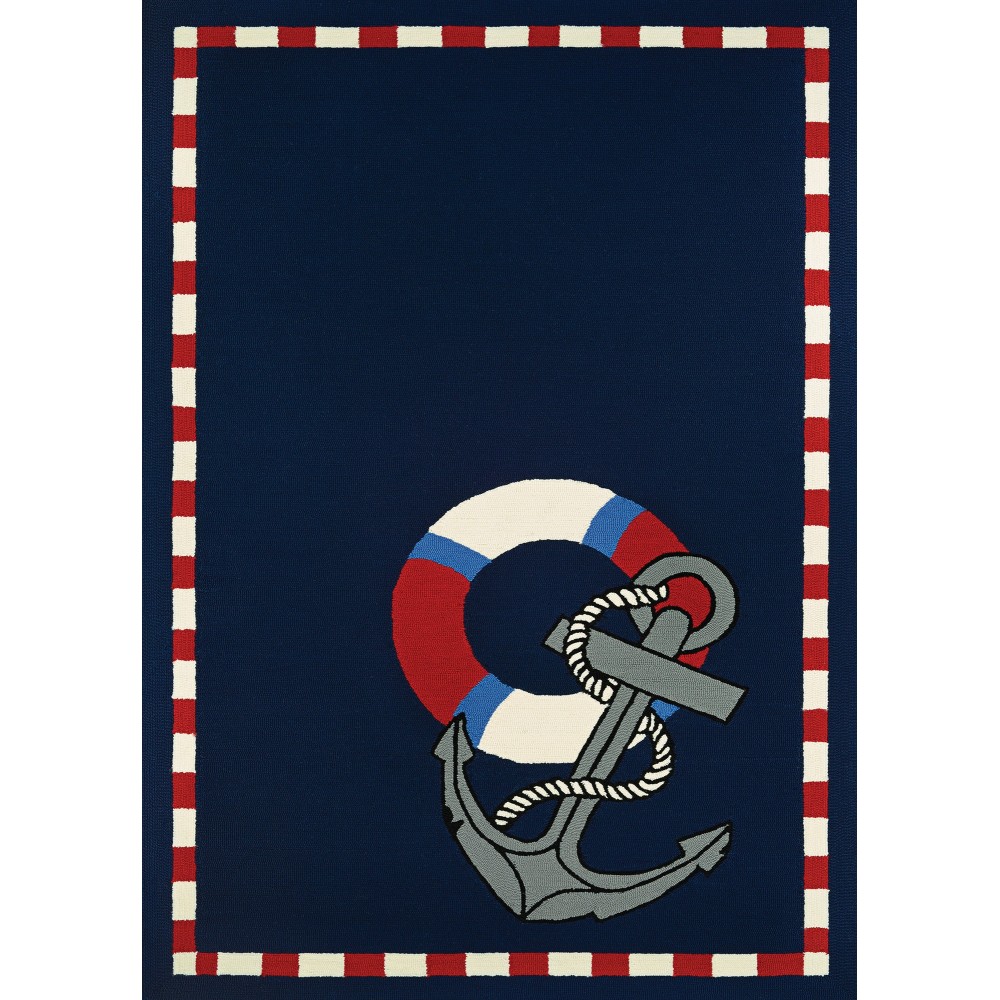 Couristan Outdoor Escape Anchors Away Navy Rug 8' x 11'