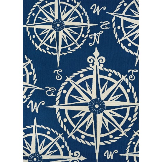 Couristan Outdoor Escape Mariner Navy-Ivory Runner Rug 2'6" x 8'6"