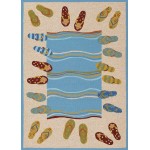 Couristan Outdoor Escape Sandals Sand-Multi Rug 3\'6" x 5\'6"