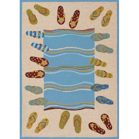 Couristan Outdoor Escape Sandals Sand-Multi Runner Rug 2'6" x 8'6"