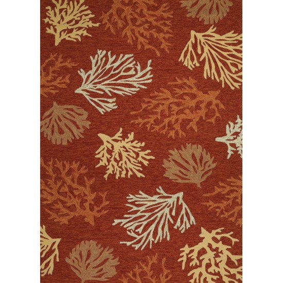 Couristan Outdoor Escape Sea Reef Terra Cotta Runner Rug 2'6" x 8'6"