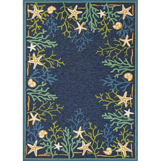 Couristan Outdoor Escape Sea Water Ocean-Aqua Round Rug 7'10" x 7"10"