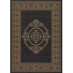 Couristan Recife Antique Medallion Black-Cocoa Rug 2' x 3'7"