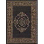 Couristan Recife Antique Medallion Black-Cocoa Square Rug 7\'6" x 7\'6"