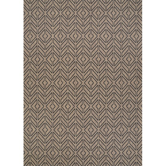 Couristan Recife Cabana Tile Driftwood-Black Rug 2' x 3'7"