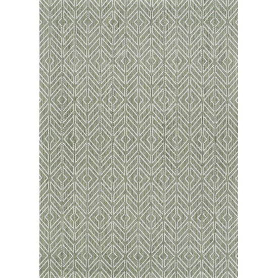 Couristan Recife Cabana Tile Sage Leaf-Ivory Rug 2' x 3'7"