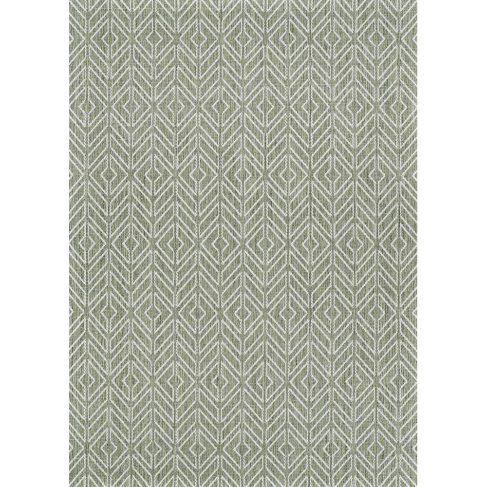 Couristan Recife Cabana Tile Sage Leaf-Ivory Rug 5'10" x 9'2"