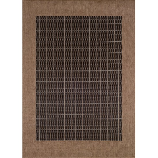 Couristan Recife Checkered Field Black-Cocoa Rug 3'9" x 5'5"