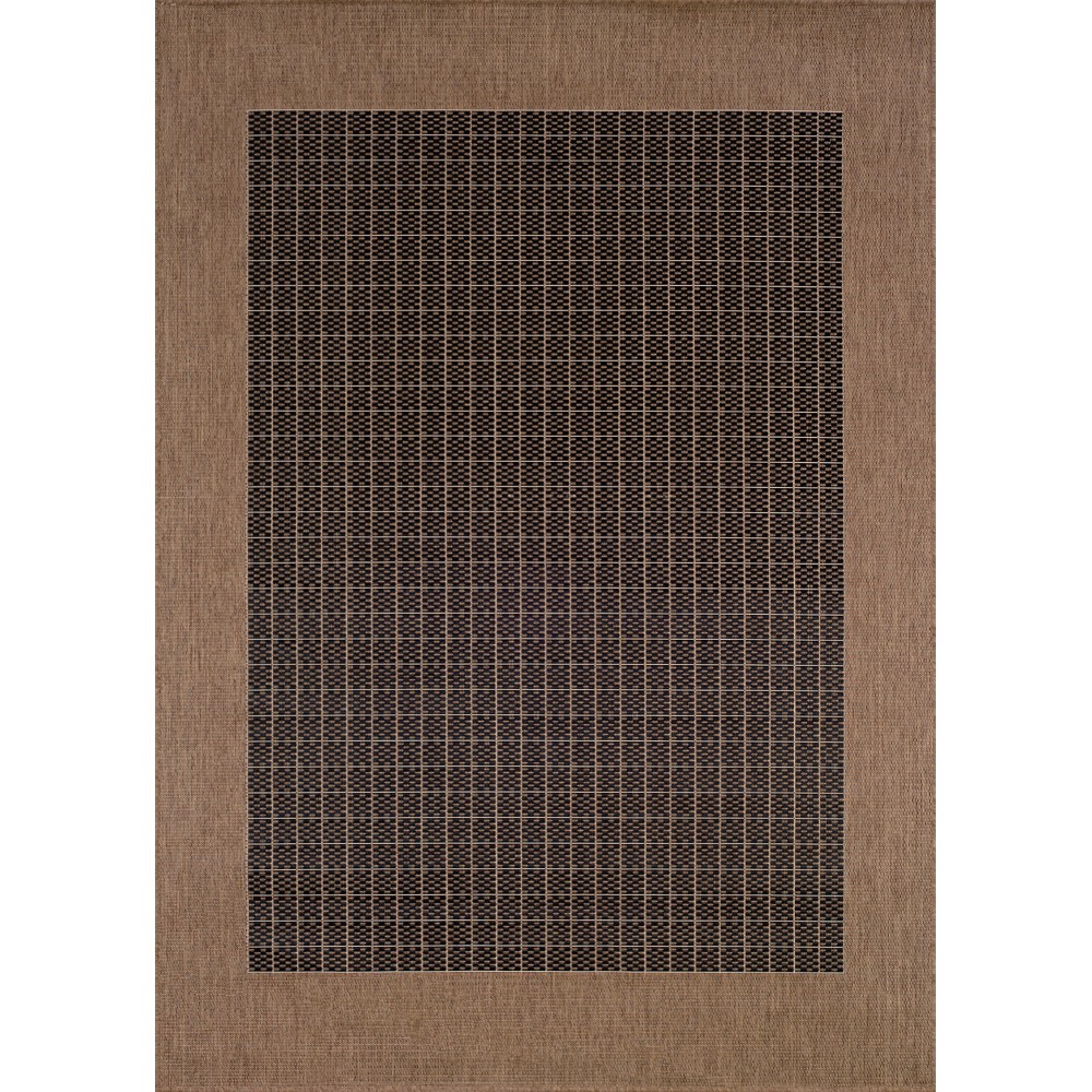 Couristan Recife Checkered Field Black-Cocoa Square Rug 8'6" x 8'6"